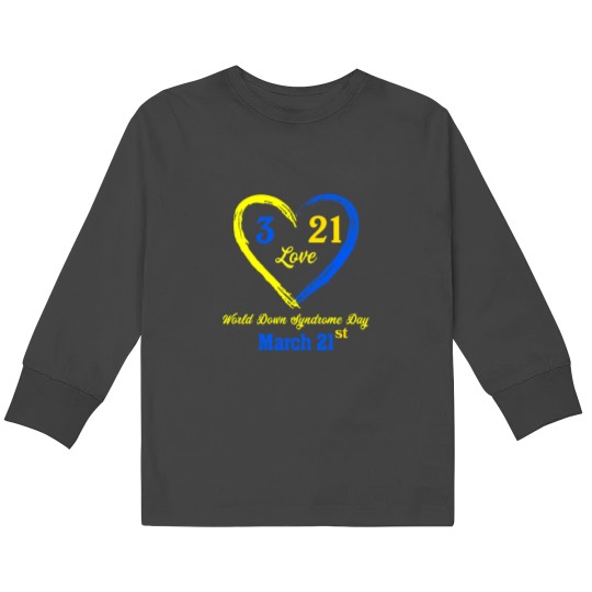 Discover World Down Day T-Shirt Awareness March 21 Kids Long Sleeve T-Shirts