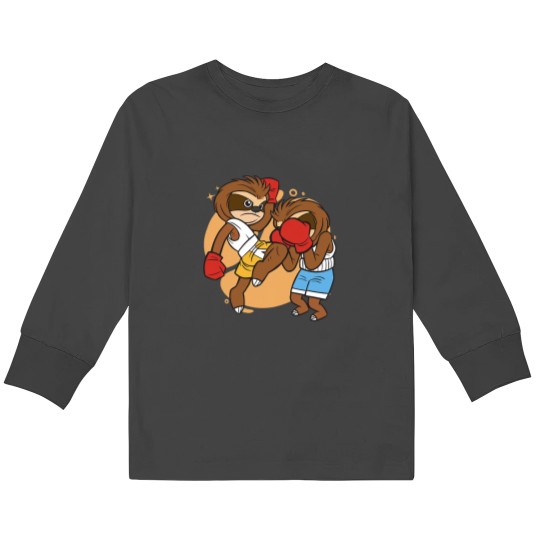 Discover Cute Muay Thai Sloth Fighters 2Thai Boxing and Kickboxing Kids Long Sleeve T-Shirts