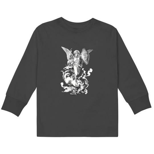 Discover Saint Michael Fighting The Dragon Kids Long Sleeve T-Shirts