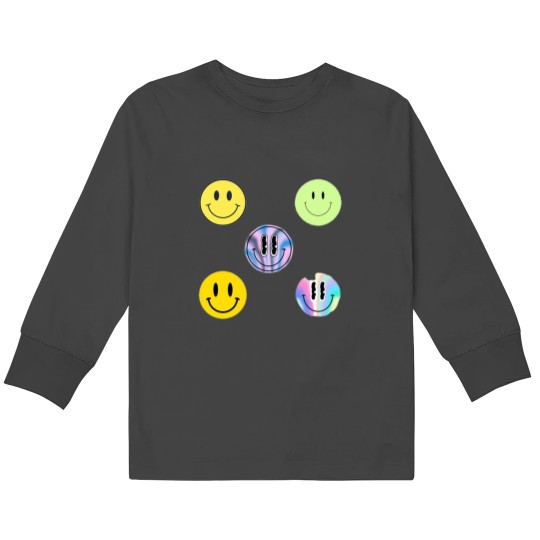 Discover Smiley Faces Pack Kids Long Sleeve T-Shirts