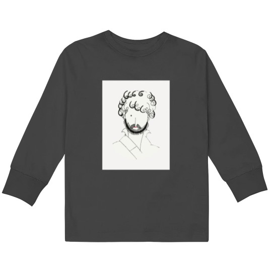 Discover Vintage Guy Line Drawing by Charles Martin Kids Long Sleeve T-Shirts