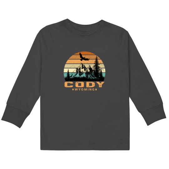 Discover Cody Wyoming Mountain View Kids Long Sleeve T-Shirts