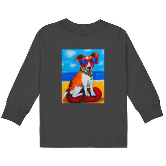 Discover Artful Dogs - Dog On The Rocks Brothers Kids Long Sleeve T-Shirts