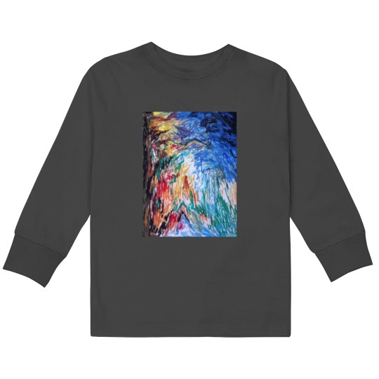 Discover Stormy Mosaic (with margin) Kids Long Sleeve T-Shirts
