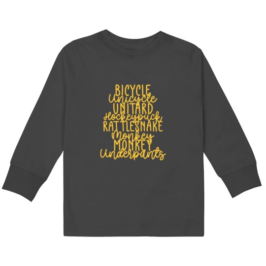 Discover Monkey Monkey Underpants Fan Quote Yellow Premium Kids Long Sleeve T-Shirts