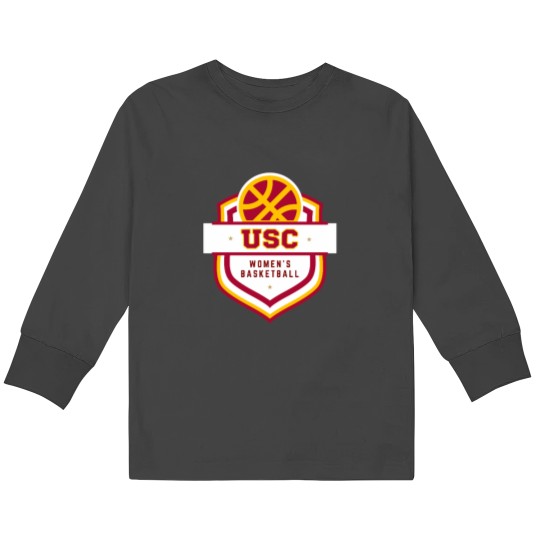 Discover USC women's basketball, red, star, USC basketball Kids Long Sleeve T-Shirts