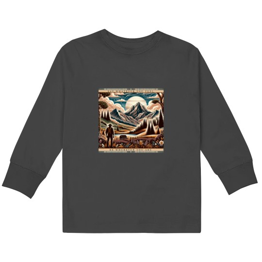 Discover Farmer in Mountain Range, Say Whatever You Feel Active Kids Long Sleeve T-Shirts