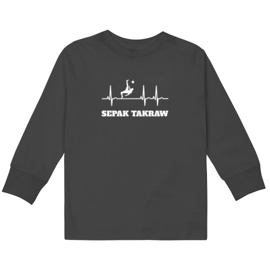 Discover Sepak Takraw Kick Volleyball Player Hobby Fans Active Kids Long Sleeve T-Shirts