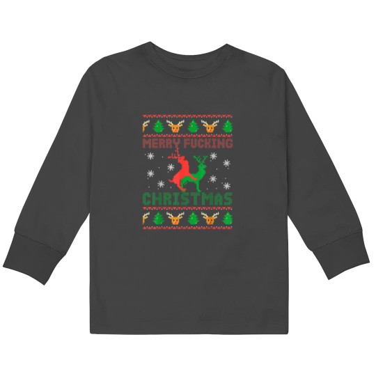 Discover Funny Ugly Christmas Sweater Men Women Adult Fun Xmas Kids Long Sleeve T-Shirts