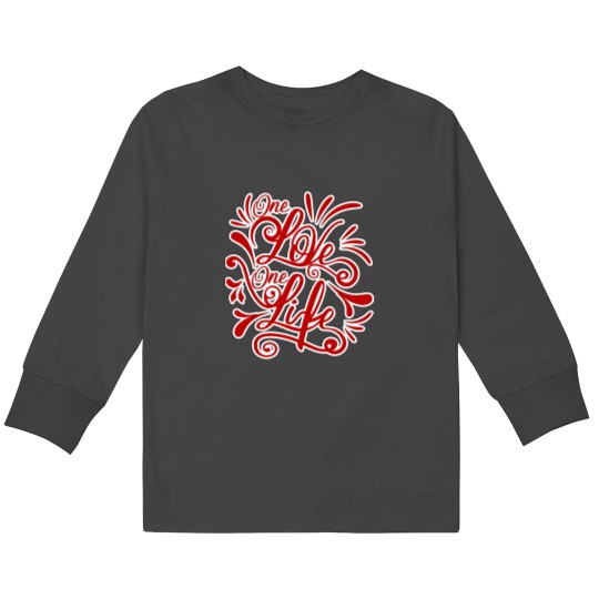 Discover u2 one love one life red Kids Long Sleeve T-Shirts