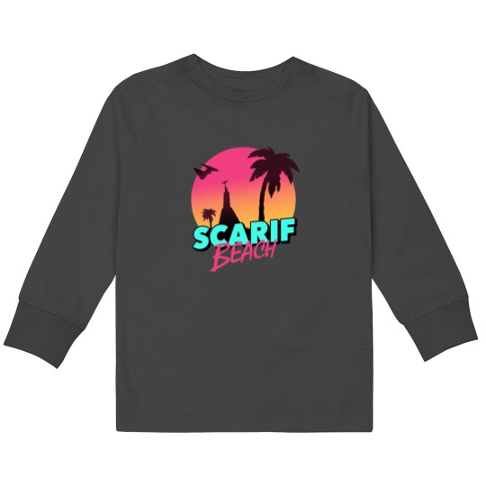 Discover Scarif Beach Sticker Kids Long Sleeve T-Shirts