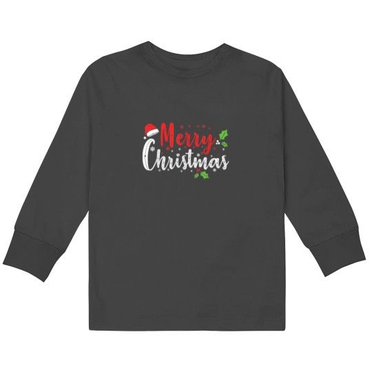 Discover Merry Christmas Xmas Winter Apparel Family And Kids Kids Long Sleeve T-Shirts