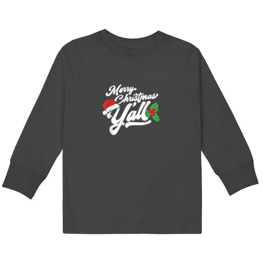 Discover Merry Christmas Y 39 All Funny Country Southern Holiday Kids Long Sleeve T-Shirts