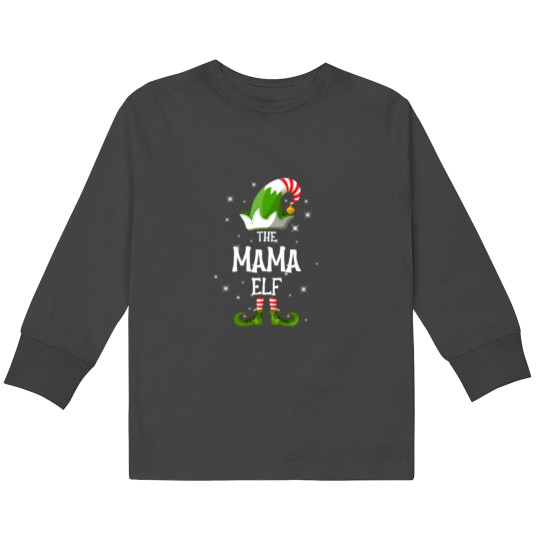 Discover The Mama Elf Family Matching Group Christmas Kids Long Sleeve T-Shirts
