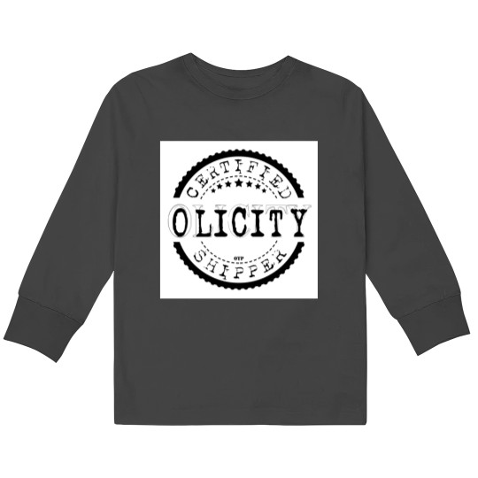 Discover Certified Olicity Shipper Black Stamp Kids Long Sleeve T-Shirts