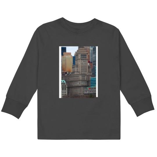 Discover Downtown Manhattan New York City Baseball ¾ Sleeve Kids Long Sleeve T-Shirts