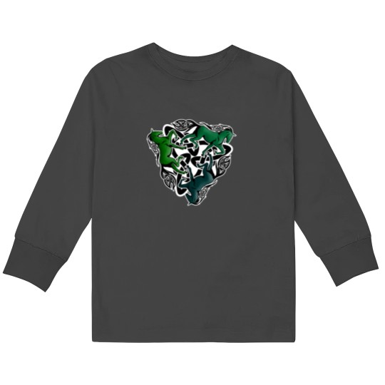 Discover Triquetra Green Horses Kids Long Sleeve T-Shirts