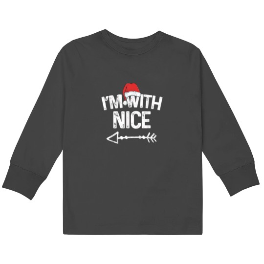 Discover I'm With Nice Matching Christmas Couples Costume Kids Long Sleeve T-Shirts