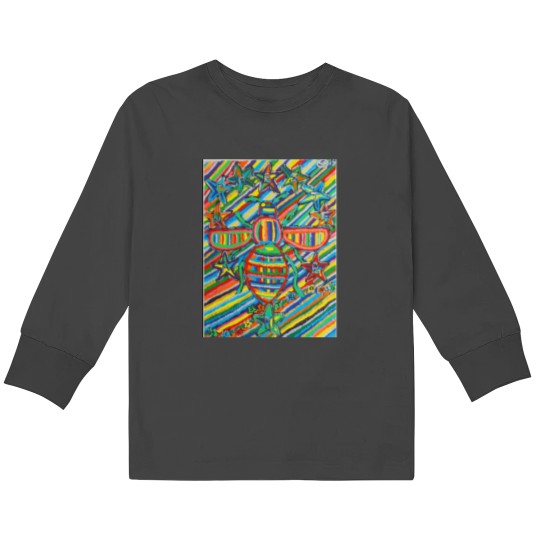 Discover Drawing Art Manchesteer bee Baseball ¾ Sleeve Kids Long Sleeve T-Shirts