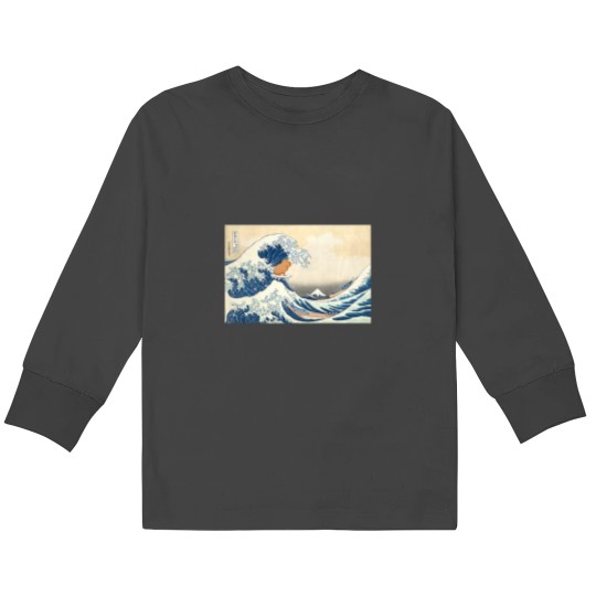 Discover Wave Capy bara Surfing Rodent Kids Long Sleeve T-Shirts