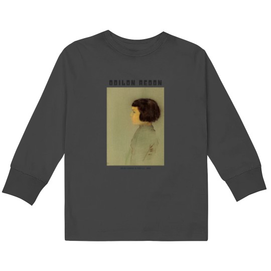 Discover Young Woman in Profile (1910) by Odilon Redon Kids Long Sleeve T-Shirts