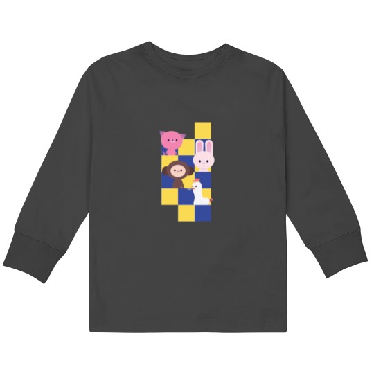 Discover A Journey into the Charming World of Pixel Art Kids Long Sleeve T-Shirts