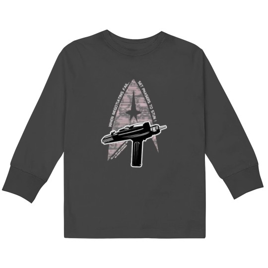 Discover Set phasers to stun 1 Kids Long Sleeve T-Shirts