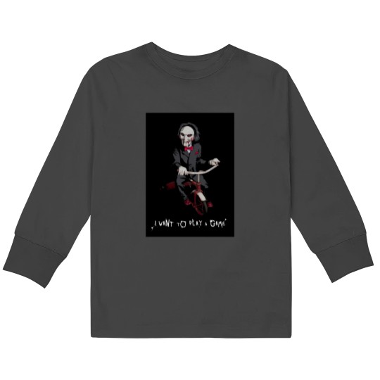 Discover Saw - I Want To Play A Game Kids Long Sleeve T-Shirts