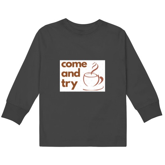 Discover My Coffee Sticker Kids Long Sleeve T-Shirts