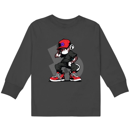 Discover Monkeys are smart and agile animals Kids Long Sleeve T-Shirts
