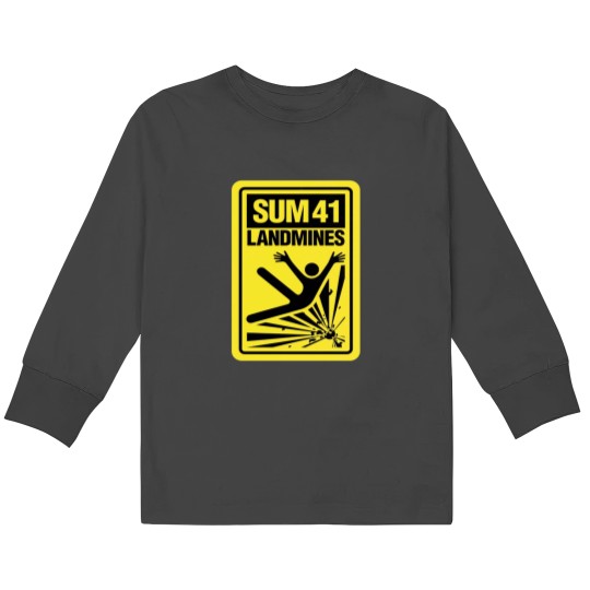 Discover Land mines are explosive devices embedded in the ground Kids Long Sleeve T-Shirts