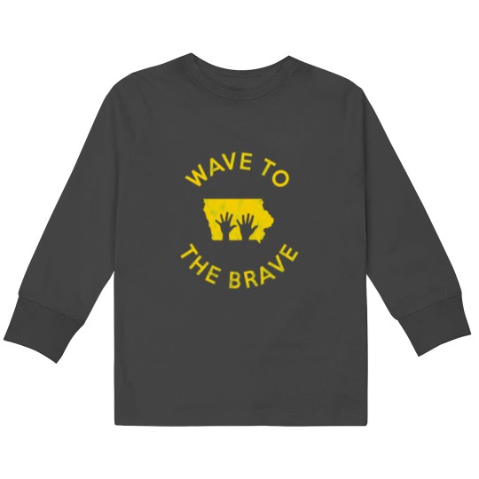 Discover Iowa Wave to the Football Childrens Hospital Fan Kids Long Sleeve T-Shirts