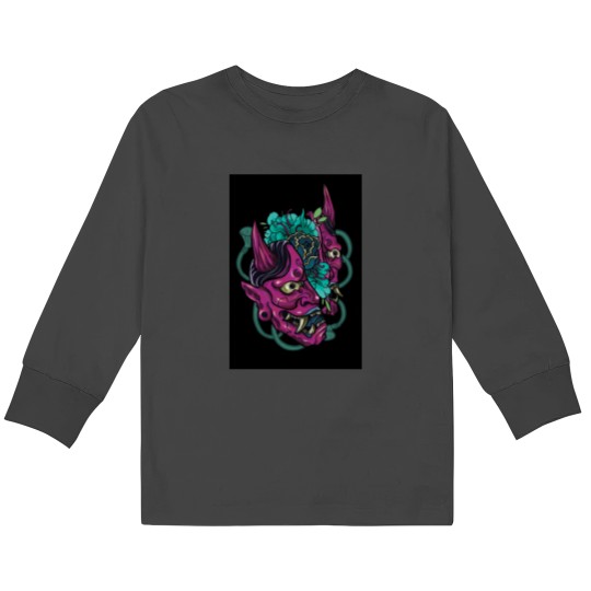 Discover Japanese Hannya Mask Kids Long Sleeve T-Shirts