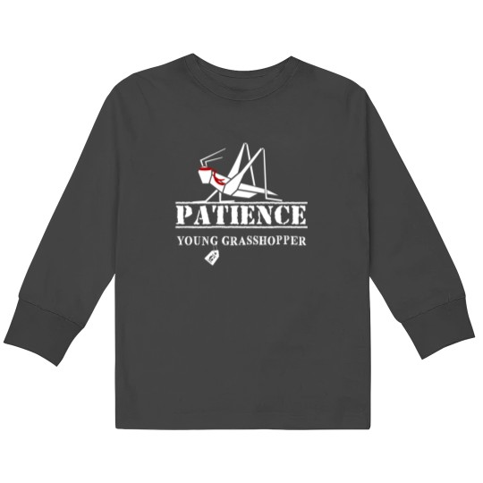 Discover Patience Young Grasshopper Kids Long Sleeve T-Shirts