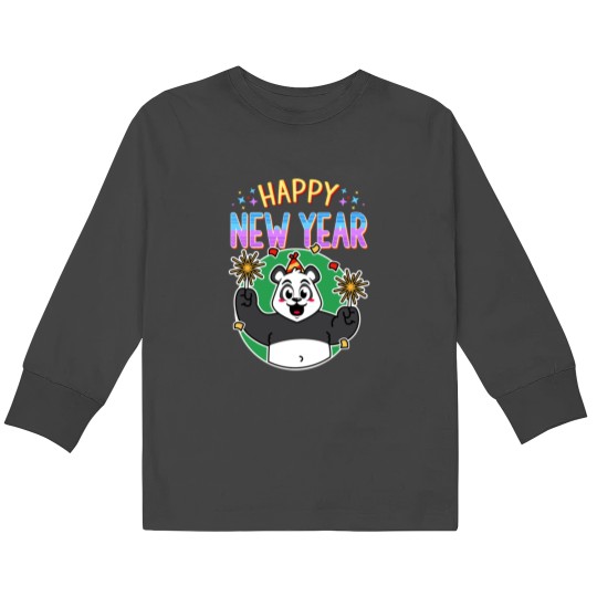 Discover Hello 2024, happy new year, panda Kids Long Sleeve T-Shirts