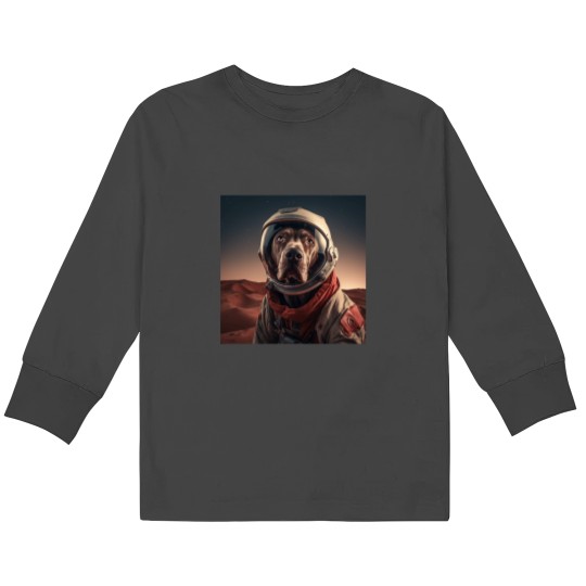 Discover weimaraner on a tour to mars Kids Long Sleeve T-Shirts