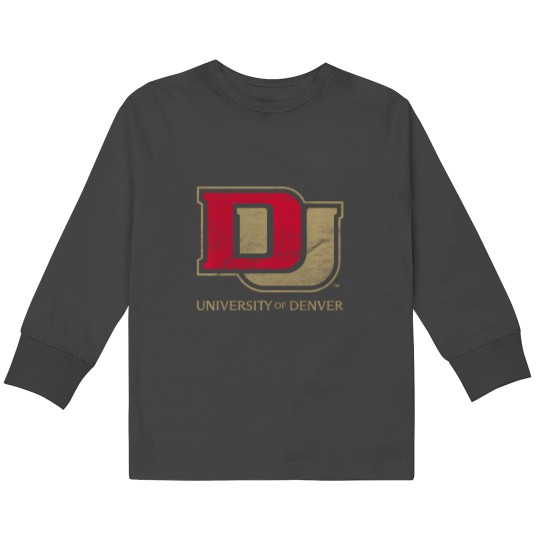 Discover university of denver pioneers distressed primary sweat Kids Long Sleeve T-Shirts
