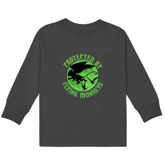 Discover Flying Monkey Witch Gift Protected by Flying Monkeys Wizard of Oz Wicked Witch Halloween Costume Cla Kids Long Sleeve T-Shirts