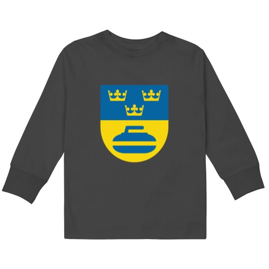Discover Sweden Curling Kids Long Sleeve T-Shirts