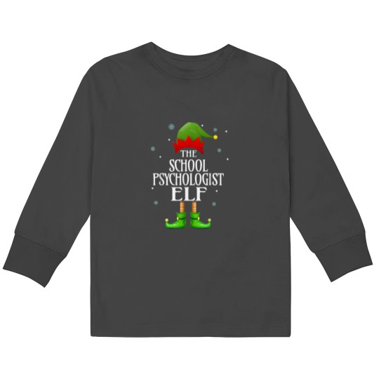 Discover School Psychologist Elf Xmas Funny Family Matching Christmas Kids Long Sleeve T-Shirts