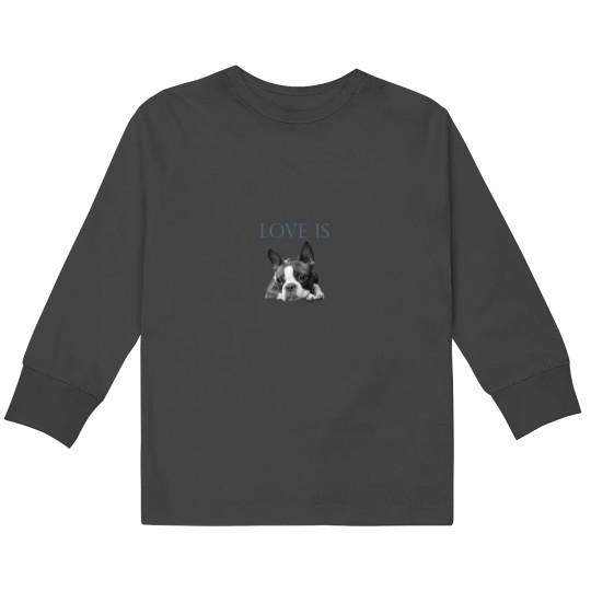 Discover Love Is Boston Terrier Bostie Kids Long Sleeve T-Shirts