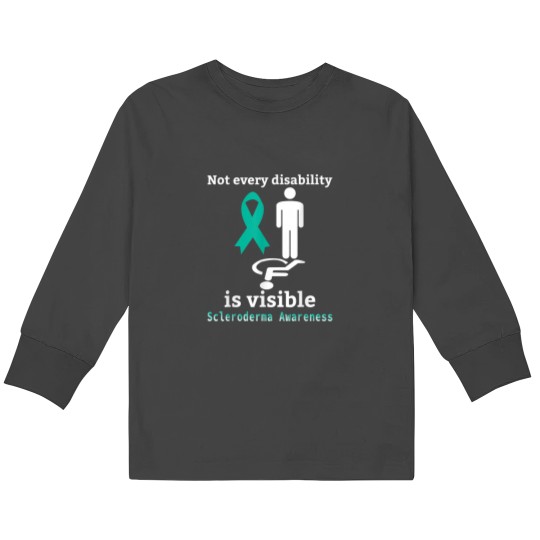 Discover Scleroderma Awareness Support Teal Ribbon Kids Long Sleeve T-Shirts