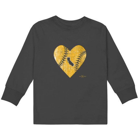Discover Vintage Oakland Baseball Heart Kids Long Sleeve T-Shirts
