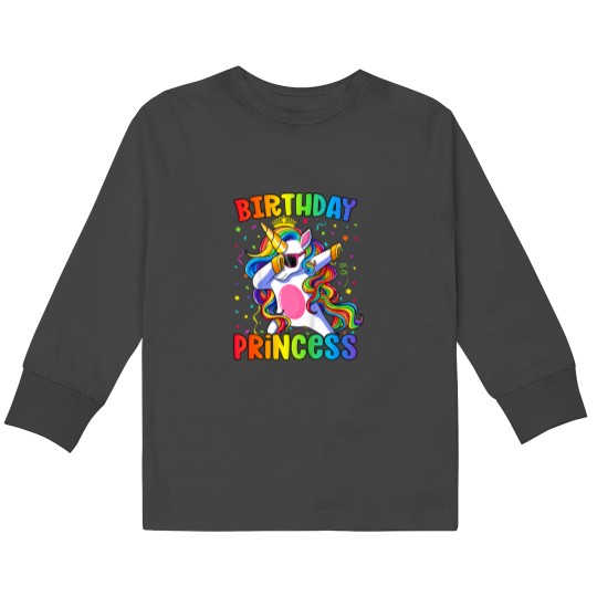Discover Kids Birthday Princess Shirt Girl Unicorn Birthday Kids Long Sleeve T-Shirts