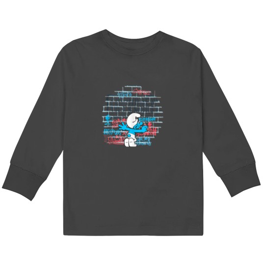 Discover The Smuurfs Forbidden to Smurf Street Art Kids Long Sleeve T-Shirts