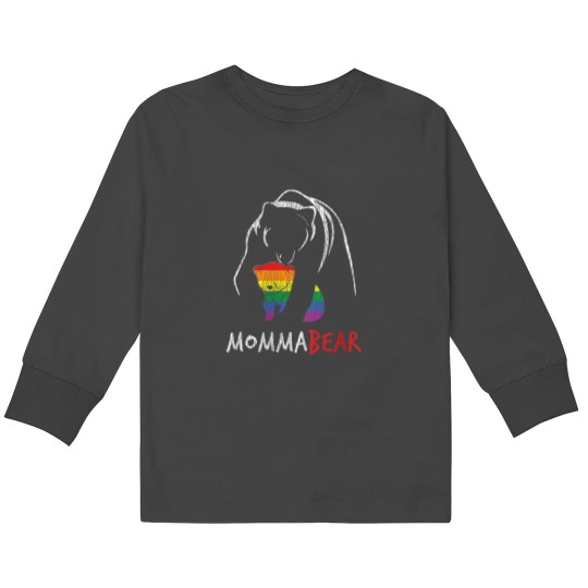 Discover Vintage Rainbow Mama Bear Hug Love Support Parent Pride LGBT Kids Long Sleeve T-Shirts