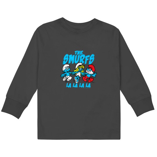 Discover The Smuurfs Pixelated Smuurfs Kids Long Sleeve T-Shirts