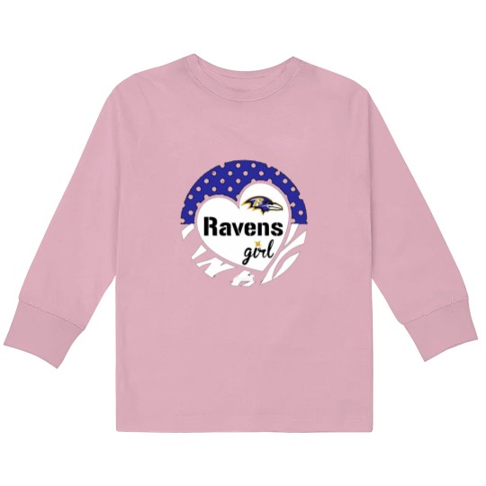 Discover Ravens Girl fan Kids Long Sleeve T-Shirts