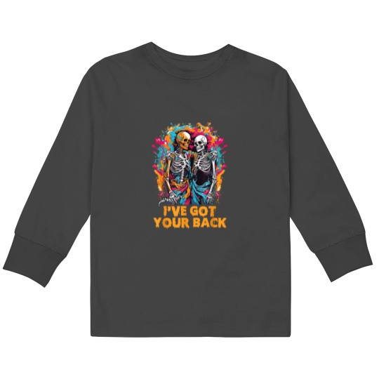 Discover Ive Got Your Back Funny Halloween Skeletons Skull Men Women 5919 Kids Long Sleeve T-Shirts