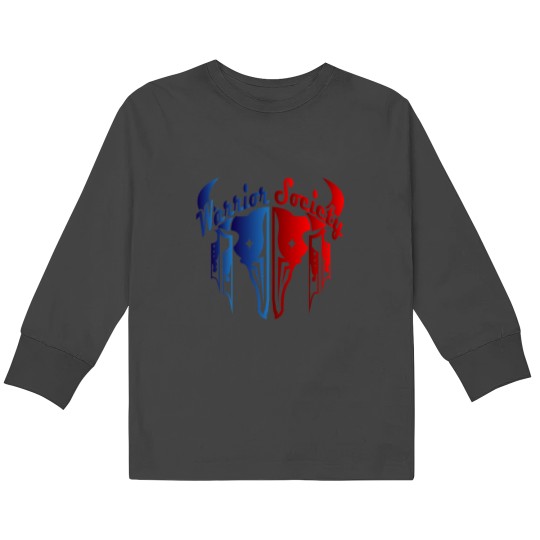 Discover Warrior Society (Buffalo) Sticker Kids Long Sleeve T-Shirts